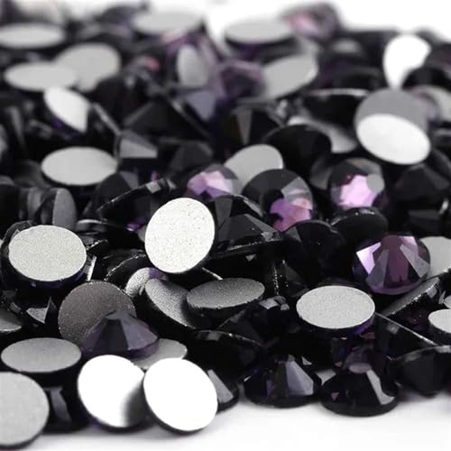 KBLDOPN Hotfix Strasssteine 3D-Nagelkunst-Strasssteine ​​aus Glas, Kristall, Nicht HotFix-Nagelkunstdekorationen Für Kleidung Schuhe DIY Handwerk Geschenk(Amethyst,SS34 288pcs) von KBLDOPN