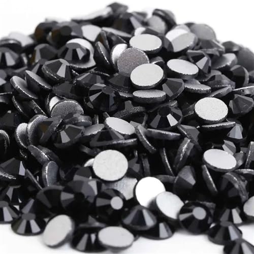 KBLDOPN Hotfix Strasssteine 3D-Nagelkunst-Strasssteine ​​aus Glas, Kristall, Nicht HotFix-Nagelkunstdekorationen Für Kleidung Schuhe DIY Handwerk Geschenk(Black,SS10 1440pcs) von KBLDOPN