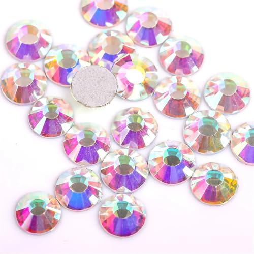KBLDOPN Hotfix Strasssteine 3D-Nagelkunst-Strasssteine ​​aus Glas, Kristall, Nicht HotFix-Nagelkunstdekorationen Für Kleidung Schuhe DIY Handwerk Geschenk(Crystal AB,Mix Sizes 1440pcs) von KBLDOPN