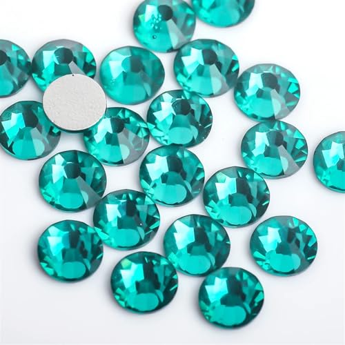 KBLDOPN Hotfix Strasssteine 3D-Nagelkunst-Strasssteine ​​aus Glas, Kristall, Nicht HotFix-Nagelkunstdekorationen Für Kleidung Schuhe DIY Handwerk Geschenk(Green Zircon,SS4 1440pcs) von KBLDOPN