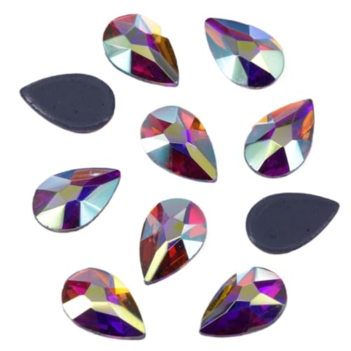KBLDOPN Hotfix Strasssteine 5x8mm Crystal AB Birnen-Kristallsteine ​​zum Aufbügeln, Flache Rückseite, Hotfix-Strasssteine Für Kleidung Schuhe DIY Handwerk Geschenk(360Pcs) von KBLDOPN