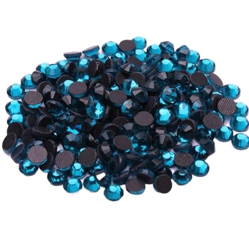 KBLDOPN Hotfix Strasssteine Hotfix-Strasskristall mit Kleber auf flachem Kristallglas-Strassstein Für Kleidung Schuhe DIY Handwerk Geschenk(Blue Zircon,SS30 288pcs) von KBLDOPN