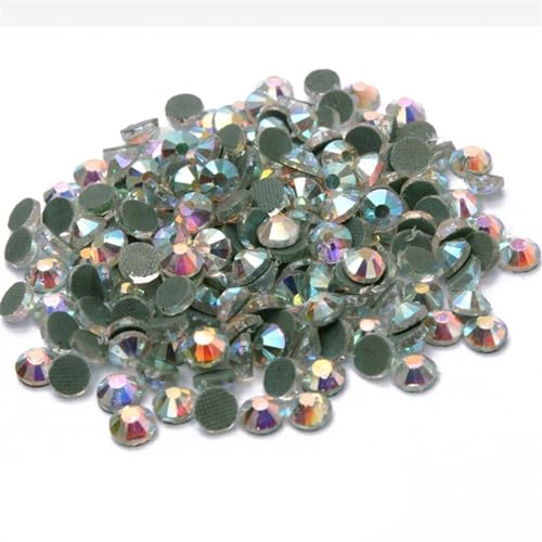 KBLDOPN Hotfix Strasssteine Hotfix-Strasskristall mit Kleber auf flachem Kristallglas-Strassstein Für Kleidung Schuhe DIY Handwerk Geschenk(Crystal AB(Bule Ligh,SS16 1440pcs) von KBLDOPN