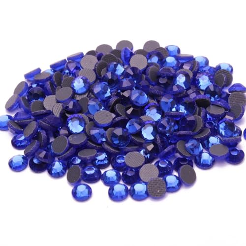 KBLDOPN Hotfix Strasssteine Hotfix-Strasskristall mit Kleber auf flachem Kristallglas-Strassstein Für Kleidung Schuhe DIY Handwerk Geschenk(Sapphire,SS30 288pcs) von KBLDOPN