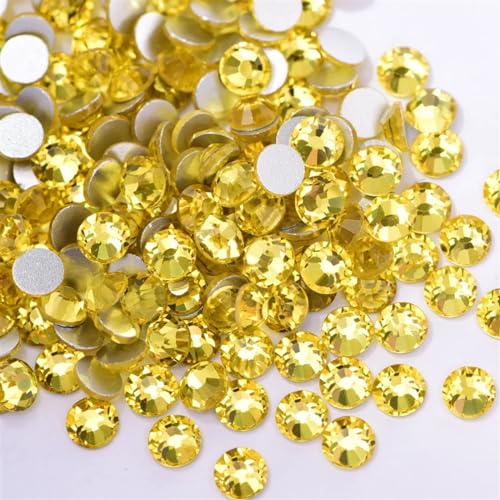 KBLDOPN Hotfix Strasssteine Kristall AB Glitzer Strass Glas Nicht Hotfix Strasssteine ​​Flatback Diamant Nail Art Dekorationen Für Kleidung Schuhe DIY Handwerk Geschenk(Citrine,SS40-144pcs) von KBLDOPN