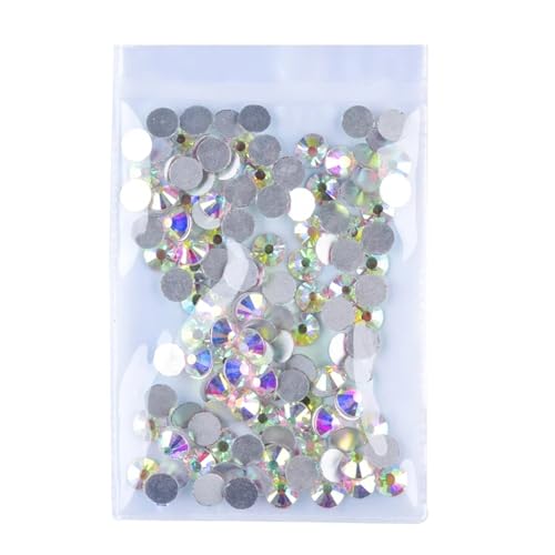KBLDOPN Hotfix Strasssteine Kristall AB Glitzer Strass Glas Nicht Hotfix Strasssteine ​​Flatback Diamant Nail Art Dekorationen Für Kleidung Schuhe DIY Handwerk Geschenk(Crytal AB,SS50-144pcs) von KBLDOPN