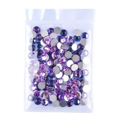 KBLDOPN Hotfix Strasssteine Kristall AB Glitzer Strass Glas Nicht Hotfix Strasssteine ​​Flatback Diamant Nail Art Dekorationen Für Kleidung Schuhe DIY Handwerk Geschenk(Dream Lavender,SS40-144pcs) von KBLDOPN