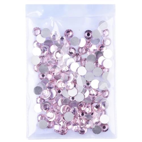 KBLDOPN Hotfix Strasssteine Kristall AB Glitzer Strass Glas Nicht Hotfix Strasssteine ​​Flatback Diamant Nail Art Dekorationen Für Kleidung Schuhe DIY Handwerk Geschenk(Lt. Pink,SS40-144pcs) von KBLDOPN