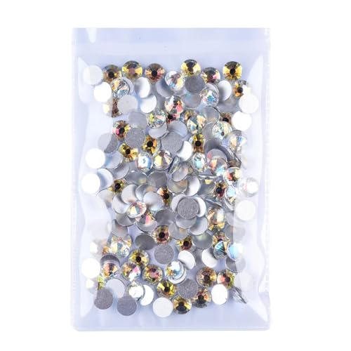 KBLDOPN Hotfix Strasssteine Kristall AB Glitzer Strass Glas Nicht Hotfix Strasssteine ​​Flatback Diamant Nail Art Dekorationen Für Kleidung Schuhe DIY Handwerk Geschenk(Lucky Sunshine,SS50-144pcs) von KBLDOPN