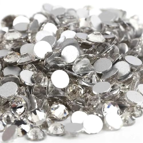 KBLDOPN Hotfix Strasssteine Kristall Nicht Hotfix Strass Super Helle Glas Strass 3D Nail Art Dekoration DIY Kleid Kleidung Für Kleidung Schuhe DIY Handwerk Geschenk(Crystal Clear,Ss4 1440pcs) von KBLDOPN