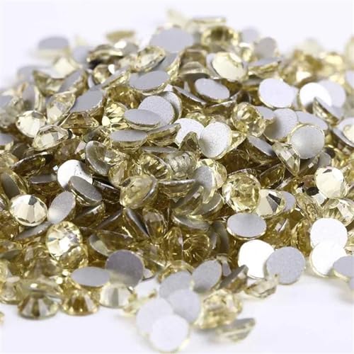 KBLDOPN Hotfix Strasssteine Kristall Nicht Hotfix Strass Super Helle Glas Strass 3D Nail Art Dekoration DIY Kleid Kleidung Für Kleidung Schuhe DIY Handwerk Geschenk(Jonquil,Ss12 1440pcs) von KBLDOPN