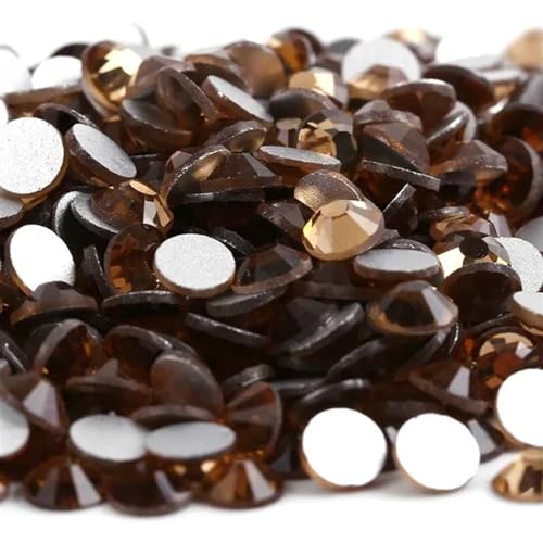 KBLDOPN Hotfix Strasssteine Kristall Nicht Hotfix Strass Super Helle Glas Strass 3D Nail Art Dekoration DIY Kleid Kleidung Für Kleidung Schuhe DIY Handwerk Geschenk(Light Colorado Topaz,Ss4 1440pcs) von KBLDOPN