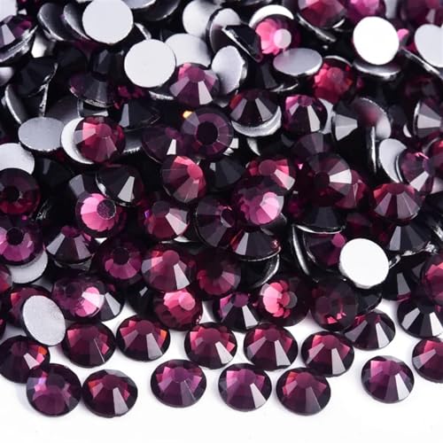 KBLDOPN Hotfix Strasssteine Nicht Hotfix Strass Glitzer Strasssteine ​​Kristall Strass Diamant Nagel Charms Nail Art Dekorationen Für Kleidung Schuhe DIY Handwerk Geschenk(Dk. Amethyst,SS4-1440pcs) von KBLDOPN