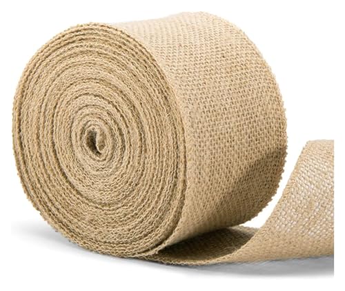 KBLDOPN Natürliches Jute-Sackleinen-Stoffband, rustikales Hochzeits-Gurtband, Dekor, DIY-Basteln, Weihnachtsbaum, Stühle, Esstische Für Hochzeit, Bauernhaus Party(30cm x 10m) von KBLDOPN