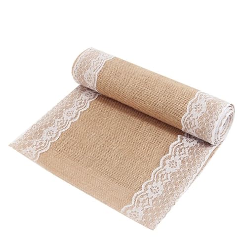 KBLDOPN Spitzen-Tischläufer, Retro, natürliche Jute, Spitze, Sackleinen, Tischläufer for Hochzeiten im Landhausstil, Event, Party, Esstisch, Dekoration Für Hochzeit, Bauernhaus Party(1pcs 30x1000cm) KBLDOPN Spitzen-Tischläufer, Retro, natürliche Jute, Spitze, Sackleinen, Tischläufer for Hochzeiten im Landhausstil, Event, Party, Esstisch, Dekoration Für Hochzeit, Bauernhaus Party(1pcs 30x1000cm) von KBLDOPN