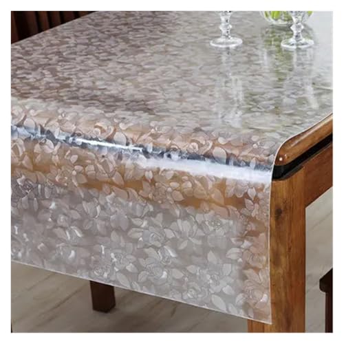 KBLDOPN Tischdecke Transparent 1.5mm Translucent Waterproof Soft Tablecloth Rectangle Table Cloths Coffee Table Mat Table Cover for Kitchen Für Tisch(D 1.5mm,70x70cm) von KBLDOPN
