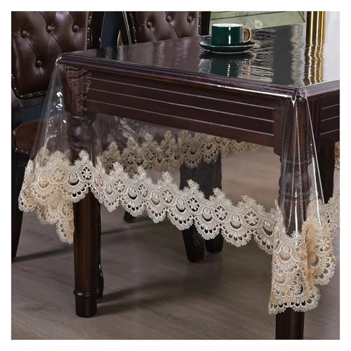 KBLDOPN Tischdecke Transparent PVC Tablecloth Embroidery Lace Transparency PVC Table Cloth Waterproof Oilproof Kitchen Dining Table Cover for Rectangular Table Für Tisch(Coffee Color 2,120x170cm1pcs) KBLDOPN Tischdecke Transparent PVC Tablecloth Embroidery Lace Transparency PVC Table Cloth Waterproof Oilproof Kitchen Dining Table Cover for Rectangular Table Für Tisch(Coffee Color 2,120x170cm1pcs) von KBLDOPN