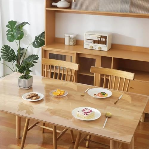 KBLDOPN Tischdecke Transparent PVC Transparent Tablecloth with A Thickness, Heat-Resistant, Waterproof, and Oil Resistant Dining Table Mat, 1pc Für Tisch(70cmx120cm) von KBLDOPN