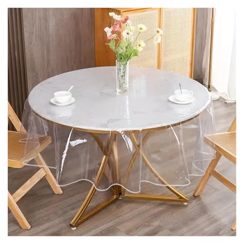 KBLDOPN Tischdecke Transparent Transparent Round Plastic Tablecloth Protective Waterproof Tablecloth Für Tisch(100cm-39.9inch) von KBLDOPN