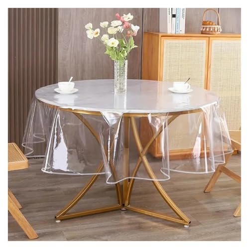 KBLDOPN Tischdecke Transparent Transparent Square Round Tablecloth PVC Waterproof and Oil-Proof Table Clothes Soft Glass Dinner Table Protector Home Table Mat Für Tisch(137cmx137cm(54inch)) von KBLDOPN