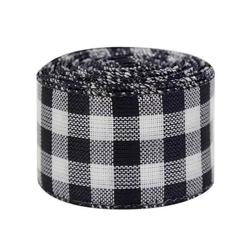 KBLDOPN Weihnachts-Sackleinen-Band-Rolle Weihnachtsbaum-Schnur-Streamer-Band Auto-LKW-rotes Kariertes Band for Verpackung DIY-Bogen-Basteln Für Hochzeit, Bauernhaus Party(T08) von KBLDOPN