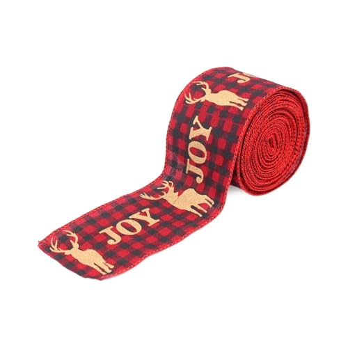 KBLDOPN Weihnachts-Sackleinen-Band-Rolle Weihnachtsbaum-Schnur-Streamer-Band Auto-LKW-rotes Kariertes Band for Verpackung DIY-Bogen-Basteln Für Hochzeit, Bauernhaus Party(Y05) von KBLDOPN