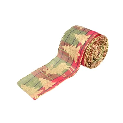 KBLDOPN Weihnachts-Sackleinen-Band-Rolle Weihnachtsbaum-Schnur-Streamer-Band Auto-LKW-rotes Kariertes Band for Verpackung DIY-Bogen-Basteln Für Hochzeit, Bauernhaus Party(Y06) von KBLDOPN