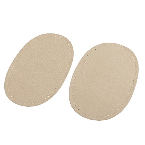 1 Paar ovale Aufnäher aus PU-Leder, zum Aufnähen auf Ellenbogen und Knie, Beige 1 Paar ovale Aufnäher aus PU-Leder, zum Aufnähen auf Ellenbogen und Knie, Beige von KBOLAE