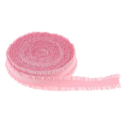 1 Rolle Picot-Rand, Stretch-Spitze, Doppel-Rüschenband, Nähen, Basteln, Rosa 1 Rolle Picot-Rand, Stretch-Spitze, Doppel-Rüschenband, Nähen, Basteln, Rosa von KBOLAE