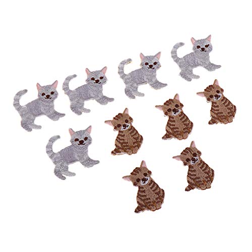 10 Stück/Packung bestickte Tier-Aufnäher zum Aufbügeln mit Katze 10 Stück/Packung bestickte Tier-Aufnäher zum Aufbügeln mit Katze von KBOLAE