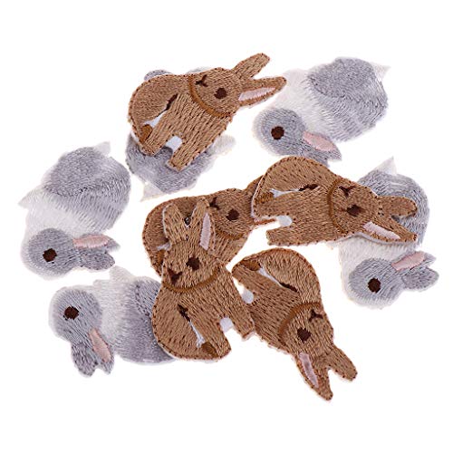 10 Stück/Packung bestickte Tier-Flicken zum Aufbügeln, Abzeichen Kaninchen 10 Stück/Packung bestickte Tier-Flicken zum Aufbügeln, Abzeichen Kaninchen von KBOLAE