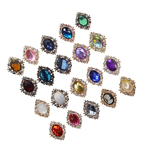 10 x Strass-Perlen mit flacher Rückseite, Knopf, Scrapbooking, Verzierung, verschiedene Farben von KBOLAE