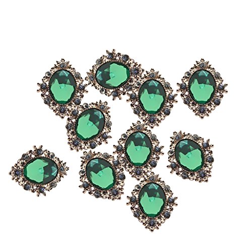 10 x Strass-Perlen mit flacher Rückseite, für Sammelalben, Verzierung, Grün 10 x Strass-Perlen mit flacher Rückseite, für Sammelalben, Verzierung, Grün von KBOLAE