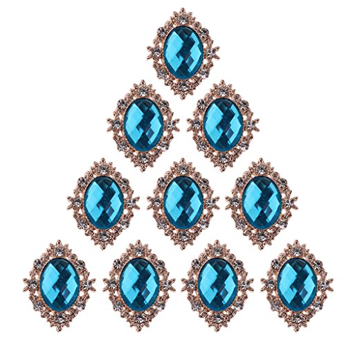 10 x Strasssteine mit flacher Rückseite, Knopf, Scrapbooking, Verzierung, Seeblau 10 x Strasssteine mit flacher Rückseite, Knopf, Scrapbooking, Verzierung, Seeblau von KBOLAE