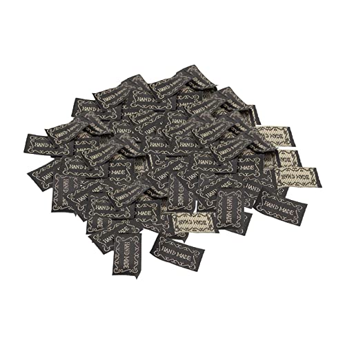 100 x handgefertigte englische Etiketten, Stoff, DIY, Kleidung, Nähen, Bastelzubehör, goldenes Wort, 100 Stück 100 x handgefertigte englische Etiketten, Stoff, DIY, Kleidung, Nähen, Bastelzubehör, goldenes Wort, 100 Stück von KBOLAE