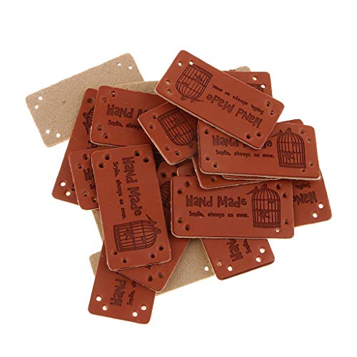 20 Stück Retro Kunstleder Anhänger DIY Handgefertigte Nähetiketten Patches Braun 2, Vogelkäfig 20 Stück Retro Kunstleder Anhänger DIY Handgefertigte Nähetiketten Patches Braun 2, Vogelkäfig von KBOLAE