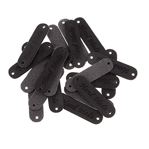 20 Stück Retro-Kunstleder-Etiketten, handgefertigt, Schwarz 20 Stück Retro-Kunstleder-Etiketten, handgefertigt, Schwarz von KBOLAE