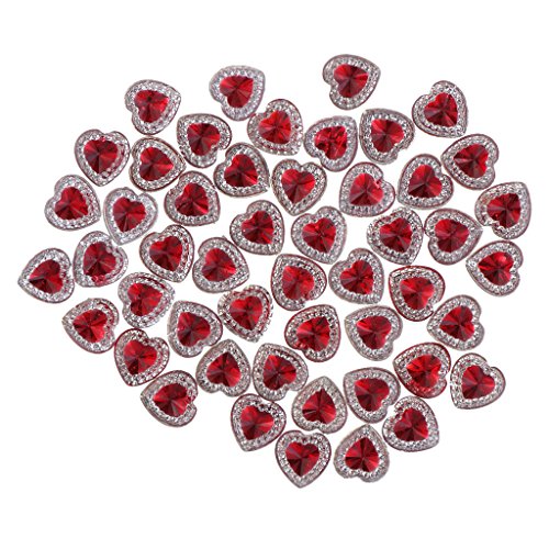 50 Stück 12 mm Herz Harz Strass flache Rückseite Knöpfe Doppelbohrer Rot 50 Stück 12 mm Herz Harz Strass flache Rückseite Knöpfe Doppelbohrer Rot von KBOLAE