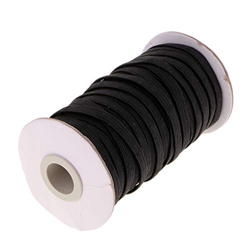 8 mm elastisches Stretchband, elastische Kordel zum Nähen, für Kleidung, Kleid, Schwarz von KBOLAE