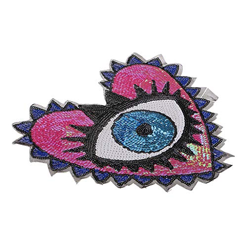Aufnäher zum Aufbügeln mit großen Herzen, bestickt, für Kleidung, Taschen, Blau Aufnäher zum Aufbügeln mit großen Herzen, bestickt, für Kleidung, Taschen, Blau von KBOLAE