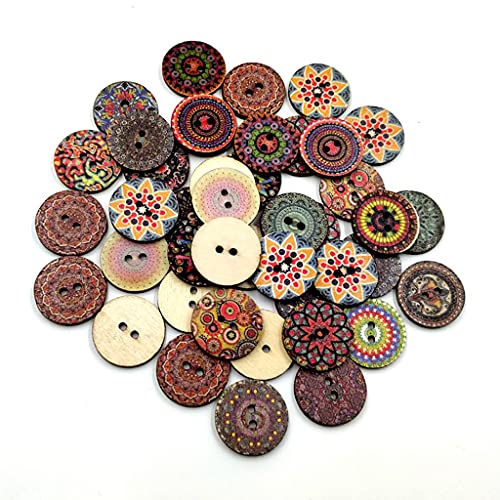 Holzknöpfe mit 2 Löchern, zum Nähen, Scrapbooking, 1,9 cm, Braun, 100 Stück von KBOLAE