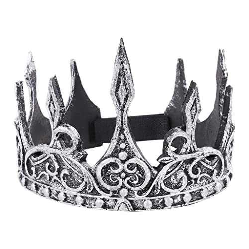 KBOLAE Königskrone für Männer, Geburtstag für Männer, Mittelalter für Abschlussball, Party, antikes Silber, 60 x 15 cm KBOLAE Königskrone für Männer, Geburtstag für Männer, Mittelalter für Abschlussball, Party, antikes Silber, 60 x 15 cm von KBOLAE