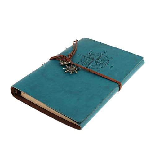 KBOLAE Leder-Notizbuch, tragbar, lose Blätter, blanko, für Reisen, Blau, 23 x 16 cm KBOLAE Leder-Notizbuch, tragbar, lose Blätter, blanko, für Reisen, Blau, 23 x 16 cm von KBOLAE