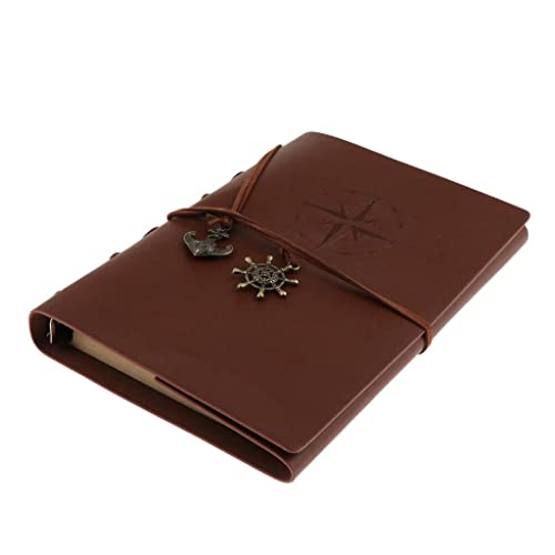 KBOLAE Leder-Notizbuch, tragbar, lose Blätter, blanko, für Reisen, Braun, 23 x 16 cm KBOLAE Leder-Notizbuch, tragbar, lose Blätter, blanko, für Reisen, Braun, 23 x 16 cm von KBOLAE