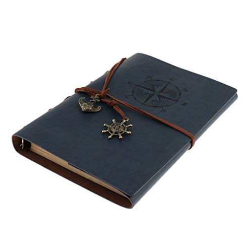 KBOLAE Leder-Notizbuch, tragbar, lose Blätter, blanko, für Reisen, Dunkelblau, 23 x 16 cm KBOLAE Leder-Notizbuch, tragbar, lose Blätter, blanko, für Reisen, Dunkelblau, 23 x 16 cm von KBOLAE