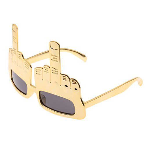 KBOLAE Mittelfinger-Gesten-Sonnenbrille zum Aufklappen des Vogels, goldfarben KBOLAE Mittelfinger-Gesten-Sonnenbrille zum Aufklappen des Vogels, goldfarben von KBOLAE