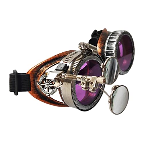 KBOLAE Modische Steampunk-Brille, Augenlupe, Foto-Requisite, farbiger Rahmen, Sonnenbrille, Lila, 18 x 6 cm KBOLAE Modische Steampunk-Brille, Augenlupe, Foto-Requisite, farbiger Rahmen, Sonnenbrille, Lila, 18 x 6 cm von KBOLAE
