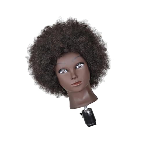 KBOLAE Praktischer Haarstyling-Puppenkopf mit stabiler Klemme für Training Mannequin Friseur Afro schwarz Haut KBOLAE Praktischer Haarstyling-Puppenkopf mit stabiler Klemme für Training Mannequin Friseur Afro schwarz Haut von KBOLAE