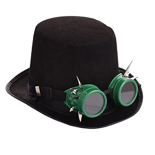 KBOLAE Steampunk Hut mit Brille Schwarzer Zylinder aus dickem Filz Halloween Geschenk, Style 3 KBOLAE Steampunk Hut mit Brille Schwarzer Zylinder aus dickem Filz Halloween Geschenk, Style 3 von KBOLAE