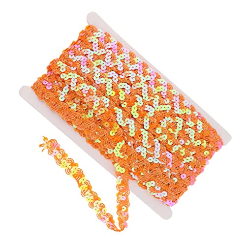 Paillettenband, 13 m, geflochten, zum Basteln, Nähen, Kleidung, Orange von KBOLAE